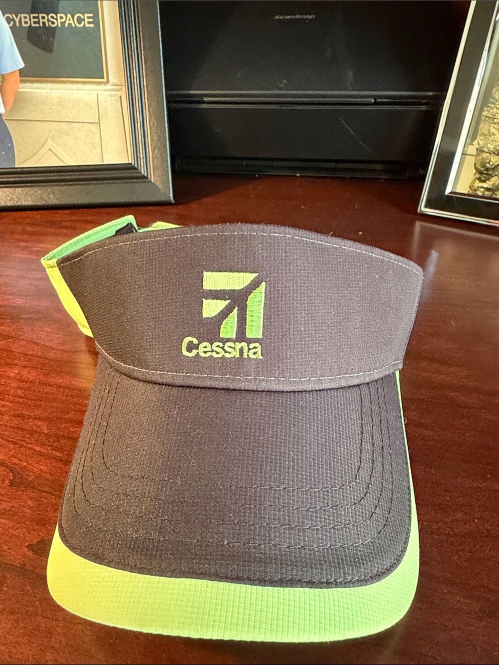 Men's Black & Lime Cessna Visor